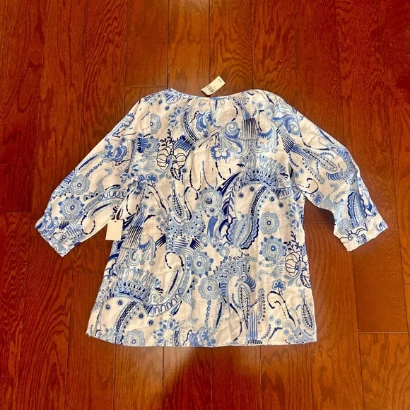 3 Shirts Tops Blouses 3/4 sleeve button up summer beach lightweight - Picture 4 of 15